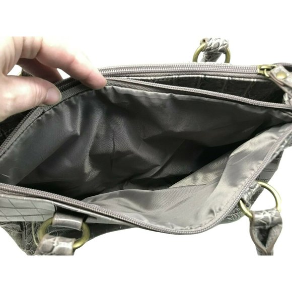 WILD Handbag Faux CROCcodile skin Leather and CHEETAH Print Purse - Picture 12 of 12